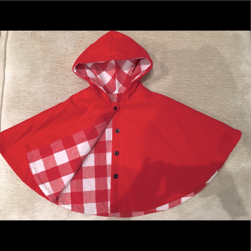 Red Hooded Cape Kids Costume - Classic Little Red Riding Hood